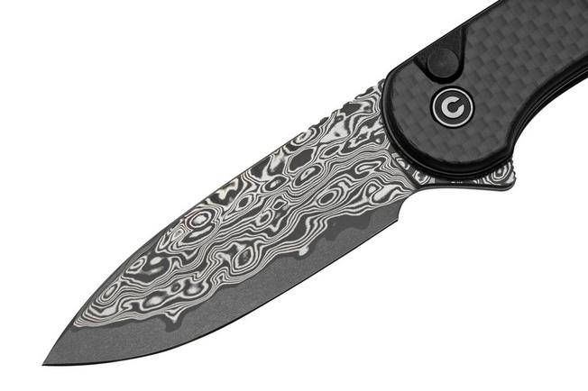 Afbeelding voor Civivi Elementum II C18062PB-DS1 Carbon Fiber Black G10, Damascus met GRATIS KaTO kaartspel