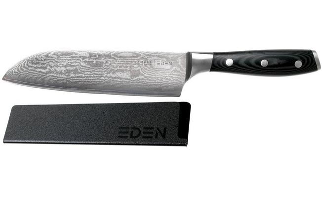 Afbeelding voor Eden Classic Damast santoku met Eden mesbeschermer