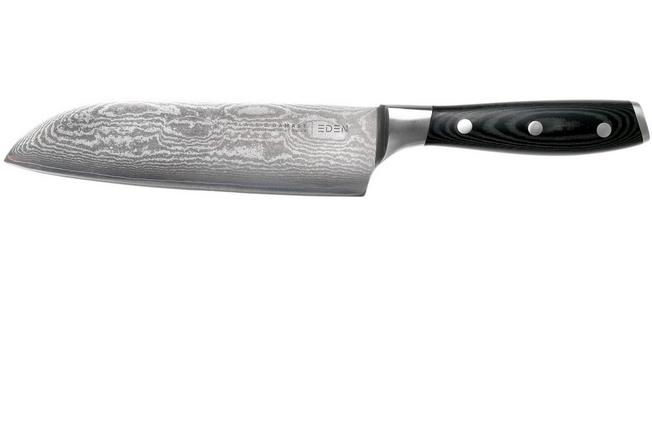 Afbeelding voor Eden Classic Damast santoku met Eden mesbeschermer