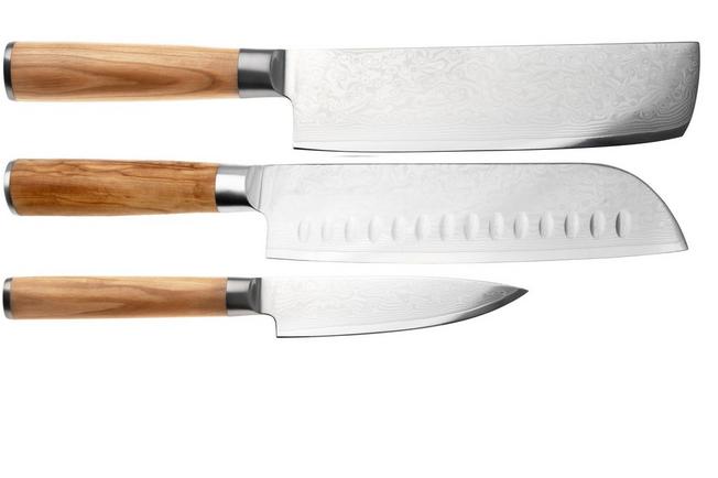 Afbeelding voor Eden Sugoi Olive 3-delige messenset santoku, nakiri en officemes