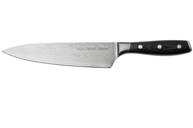 Afbeelding voor Eden Classic Damast 3-delige messenset met koksmes, nakiri en officemes 