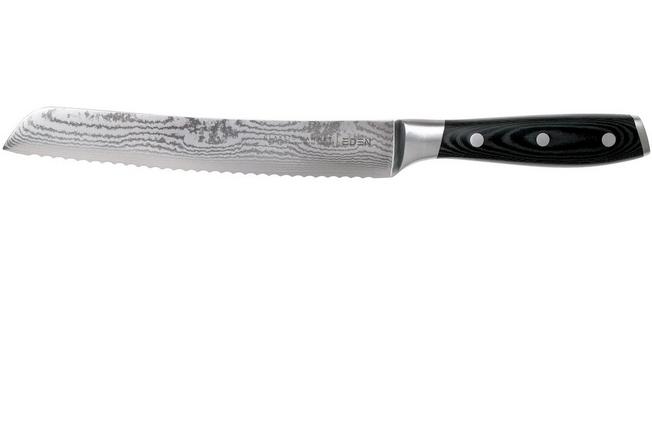 Afbeelding voor Eden Classic Damast 3-delige messenset met santoku, broodmes en universeelmes 