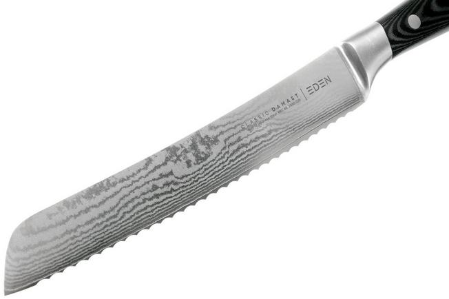 Afbeelding voor Eden Classic Damast 3-delige messenset met santoku, broodmes en universeelmes 