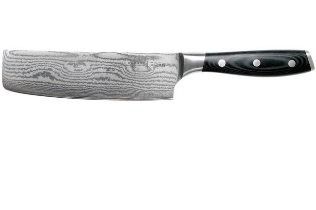 Afbeelding voor Eden Classic Damast 3-delige messenset met santoku, nakiri en officemes 