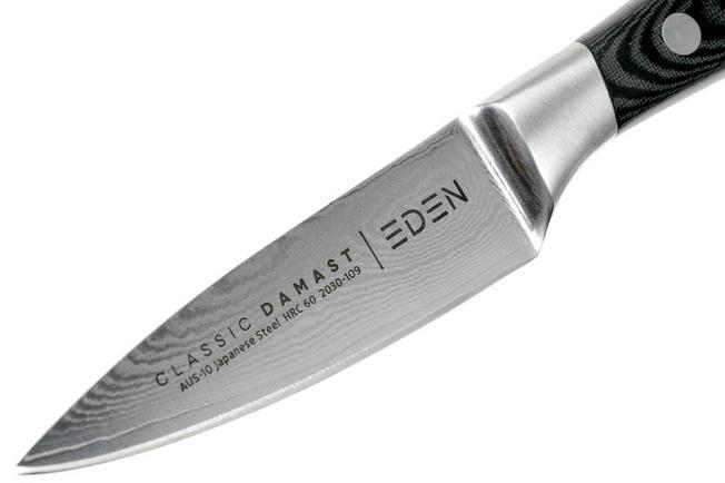 Afbeelding voor Eden Classic Damast 3-delige messenset met santoku, vleesmes en officemes 