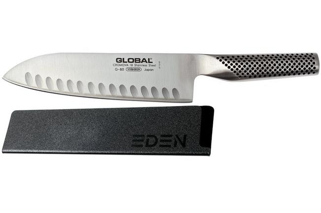 Afbeelding voor Global G80 santoku mes 18 cm met GRATIS Eden mesbeschermer