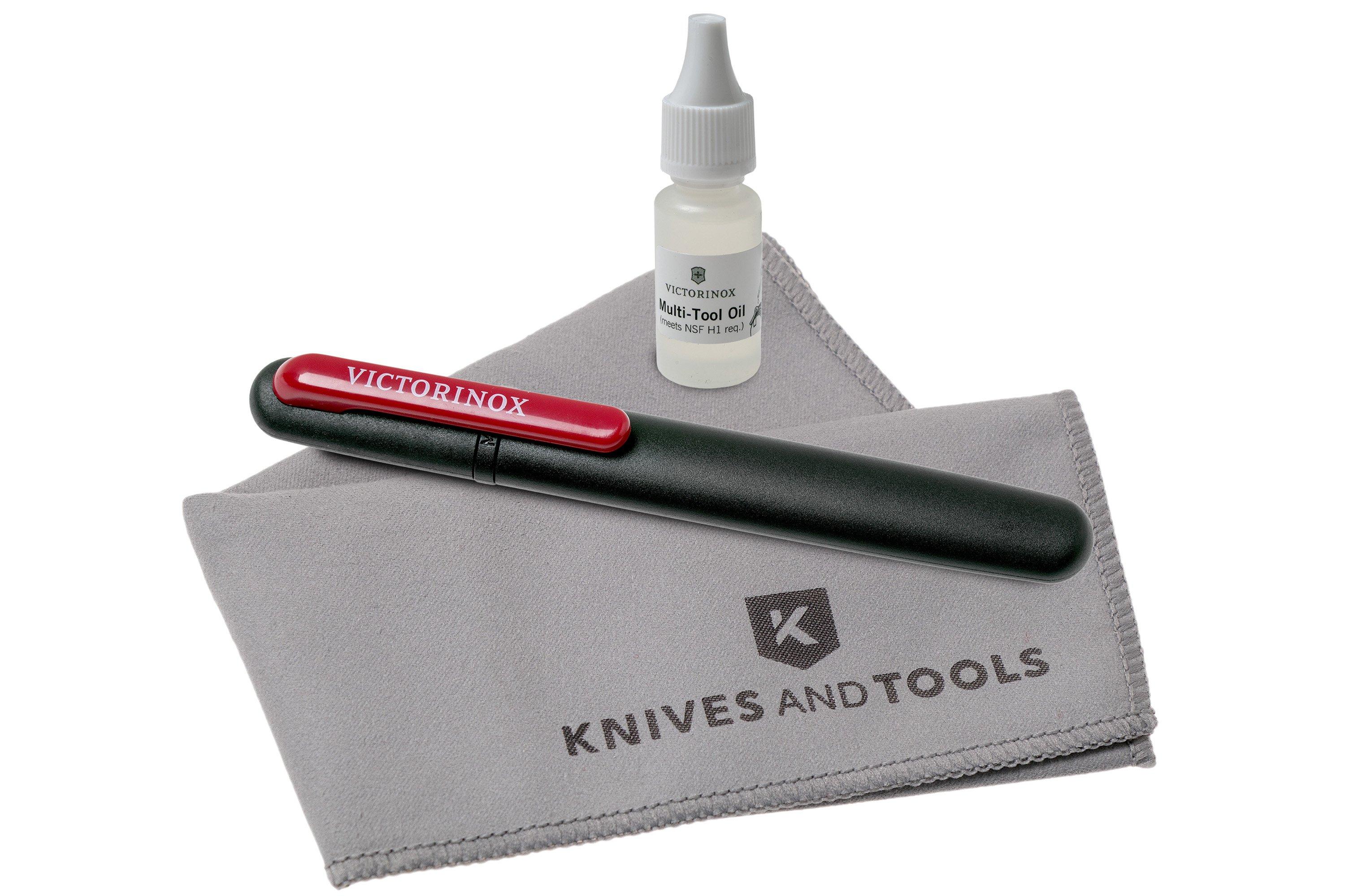 Victorinox maintenance set with sharpening-pen, oil and micro-fibre ...