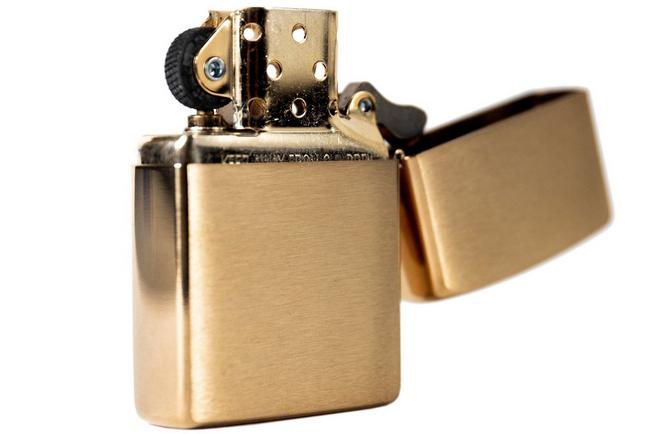 Afbeelding voor Knivesandtools Zippo Brass Brushed Knife, messing, aansteker met extra Flint en Lont