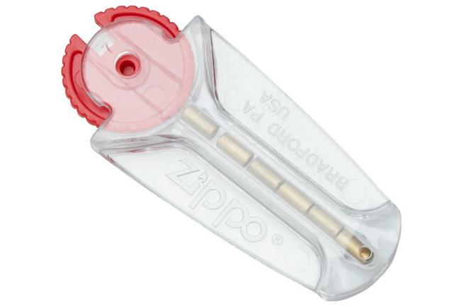 Afbeelding voor Knivesandtools Zippo Brass Brushed Knife, messing, aansteker met extra Flint en Lont