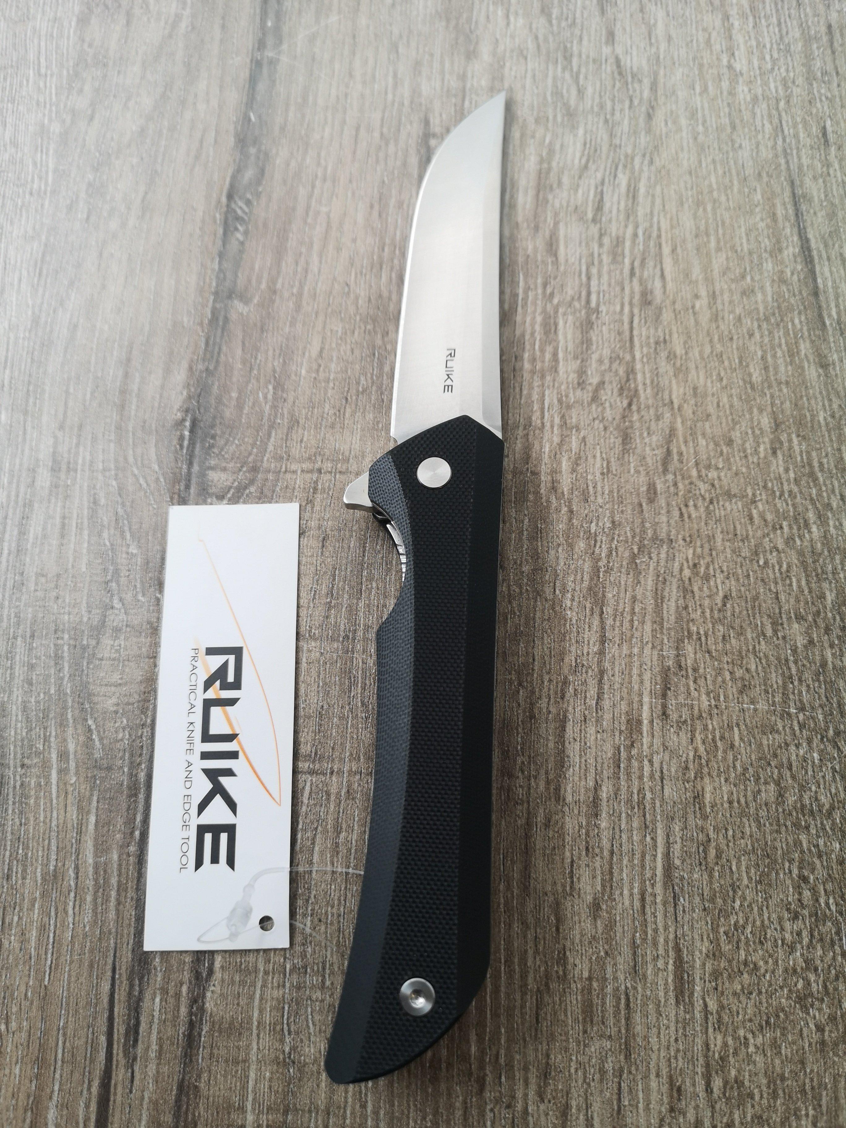 Ruike P121-B Hussar Black pocket knife, Satin finish | Advantageously ...