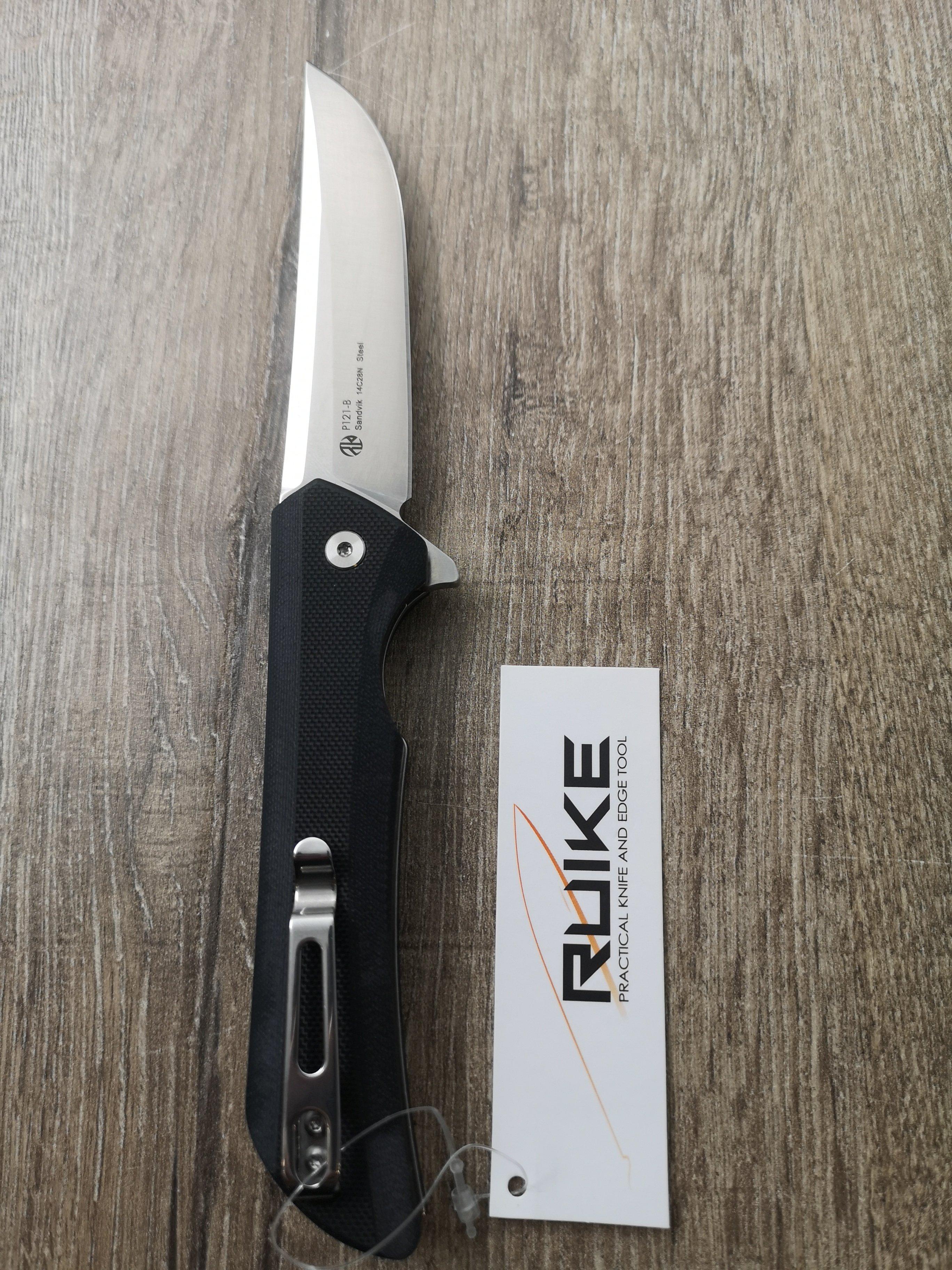 Ruike P121-B Hussar Black pocket knife, Satin finish | Advantageously ...
