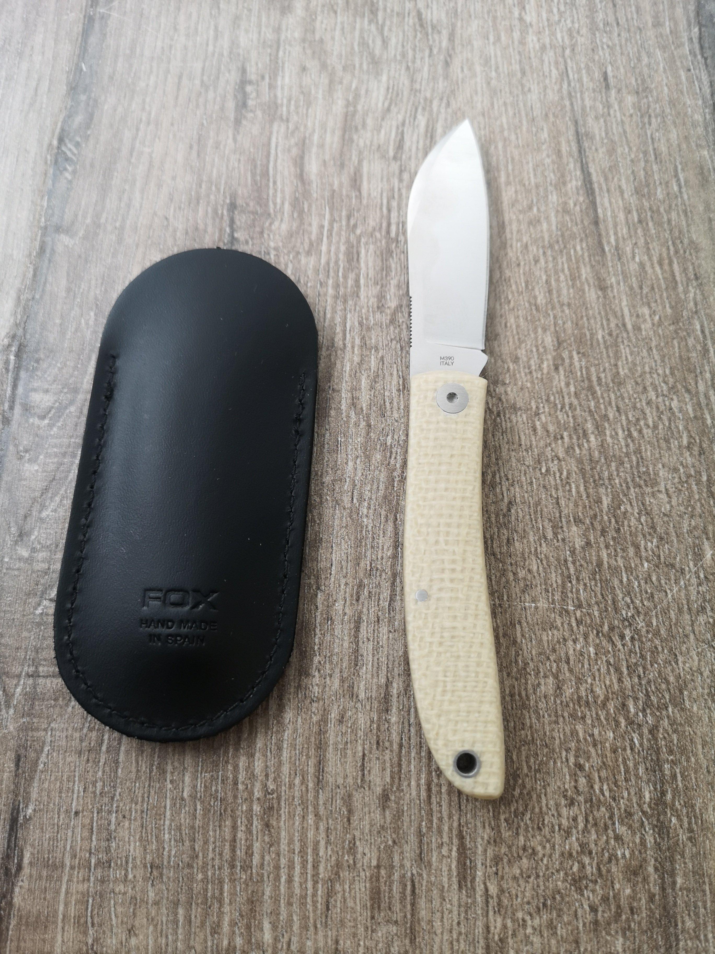 Fox Knives LIVRI Folding pocket knife 61 HRC M390 steel Sheepsfoot shape micarta