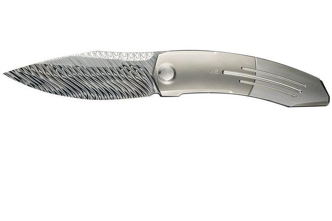 Image for WE Knife Sine WE23069B-DS1 Fafnir-Damast, Wave Bead Blasted Titanium, pocket knife