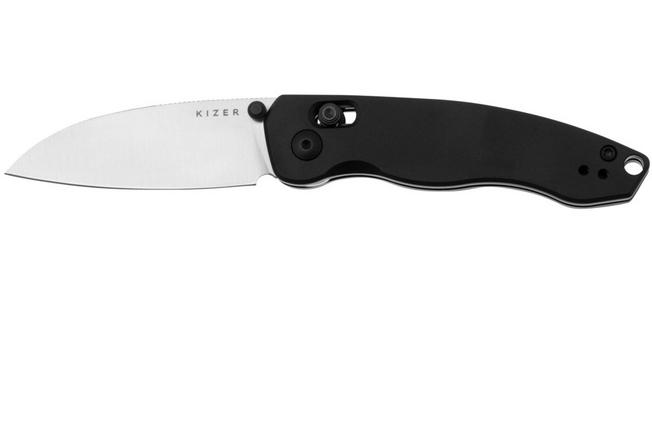 Afbeelding voor Kizer Exist V3681C1, Satin 154CM, Black Aluminum zakmes, Nick Serrano design