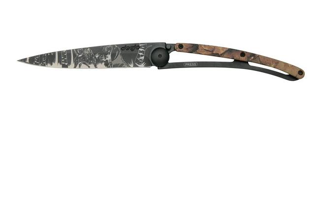 Image pour Deejo Tattoo 37g Brown Camo Hunting Day, 1GM000028, couteau de poche