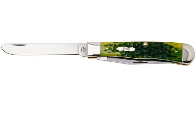 Image for Case Trapper Green Apple Bone 27860, Peach Seed Jig, 6254 SS pocket knife
