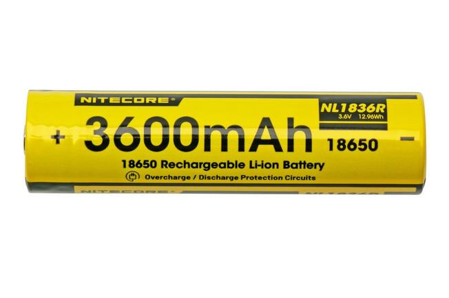 Image for Nitecore NL1836R USB-C rechargeable 18650 Li-ion battery, 3600 mAh