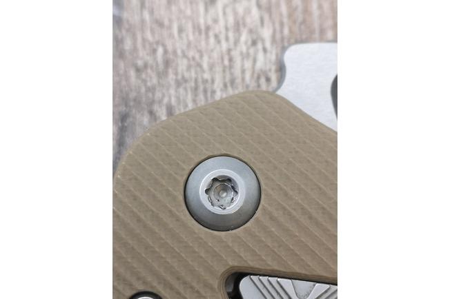 Image pour Microtech Stitch 169RL-11FLGTTA, Stonewashed M390MK, Fluted Tan G10, couteau de poche partiellement dentelé, Borka Blades design