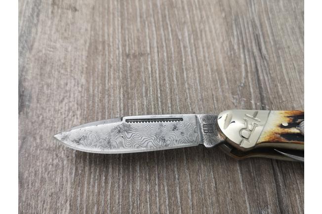 Obraz dla Scyzoryk Rough Ryder Canoe Cinnamon Stag RR2156 Damascus