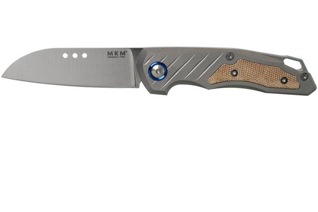 Afbeelding voor MKM Root RT-NCT Titanium Natural Canvas Micarta zakmes, Jens Anso design