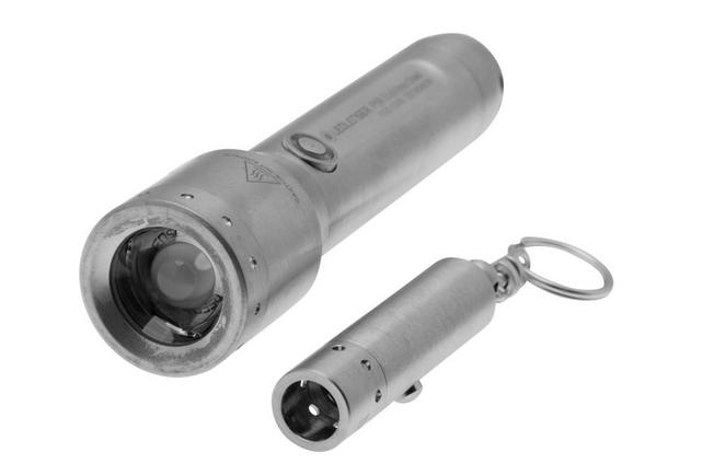 Image for Ledlenser P5R Core + V8, Stainless Steel, Limited Edition, flashlight + keychain flashlight, 500 lumens