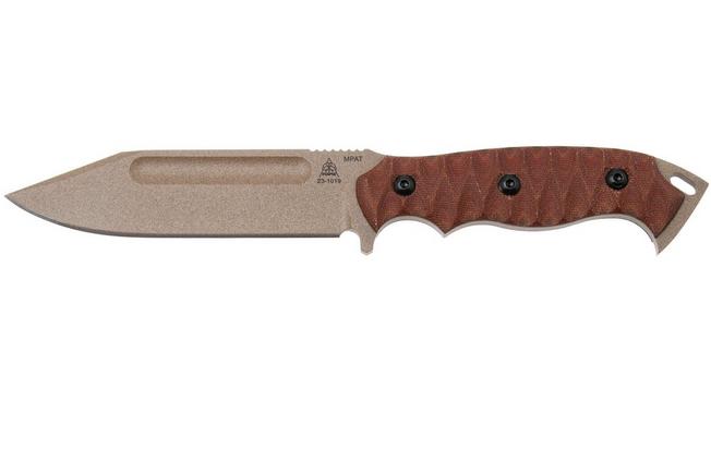 Bild für TOPS Knives M-PAT, MPAT-01, 1095 Coyote Tan Coating, Tan Canvas Micarta, Survival Messer, Seth Brown Design