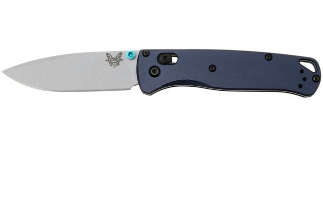 Obraz dla Nóż składany Benchmade Bugout 535SL-13 Crushed Silver Cerakote CPM S90V, Crater Blue Aluminum