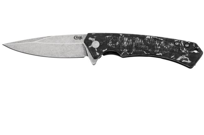 Image for Case The Marilla, White & Black Marbled Carbon Fiber, S35VN, 25894 pocket knife