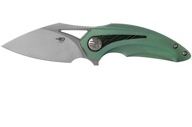 Image for Bestech Nuke BT2107D Green Titanium, Black Green G10, Satin pocket knife, Kombou design