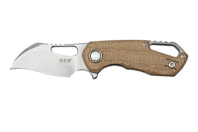 Image for MKM Isonzo FX03M-1NC Hawkbill M390, Natural Canvas Micarta pocket knife, Jesper Voxnaes design