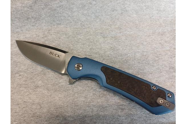 Bild für Buck Stinger 0714BLS Satin D2, Blue Aluminium Carbon Inlay, Taschenmesser