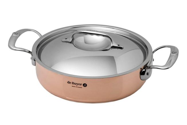 Image pour de Buyer Prima Matera sauteuse en cuivre 24 cm couvercle Inox 6241.24