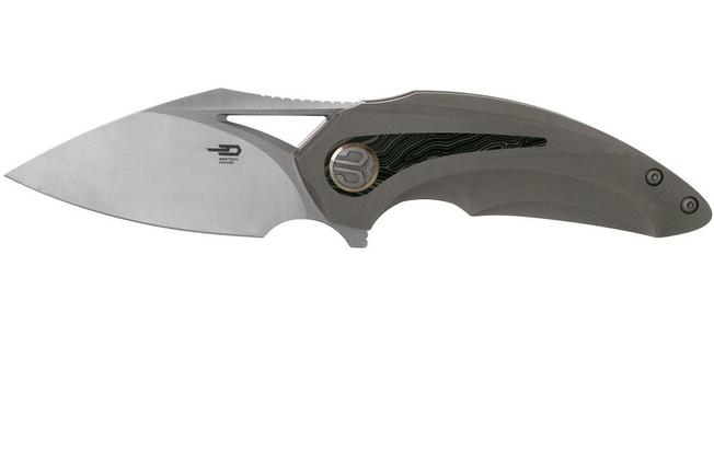 Bild für Bestech Nuke BT2107C Grey Stonewashed Titanium, G10 schwarz-grün, Satin Taschenmesser, Kombou Design
