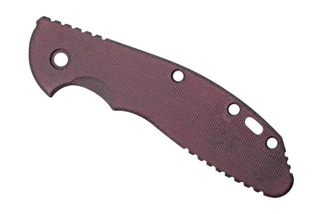 Bild für Rick Hinderer XM24 Griffschale, Smooth Burgundy Canvas Micarta