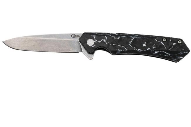 Afbeelding voor Case The Kinzua, White & Black Marbled Carbon Fiber, Spear Blade S35VN, 64802 zakmes