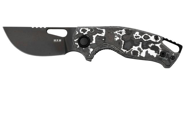 Bild für MKM Vincent VCV-CWD Black PVD VANAX, White Storm Carbon Fiber, Black Aluminum Taschenmesser, Jesper Voxnaes Design