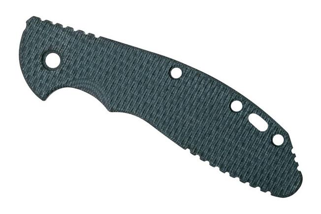 Afbeelding voor Rick Hinderer XM24 greepschaal, Textured Black Canvas Micarta