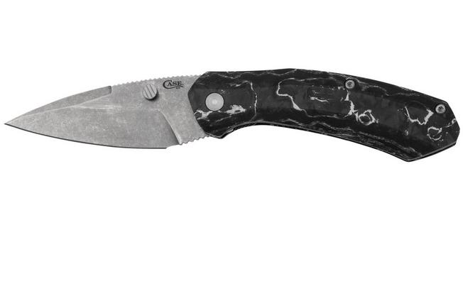 Afbeelding voor Case Westline 36555 Black & White Marbled Carbon Fiber, Drop Point Blade S35VN zakmes