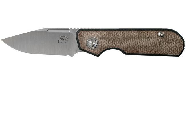 Image for Liong Mah Traveller Clippoint Green Canvas Micarta pocket knife