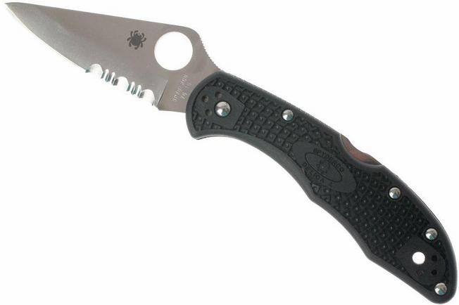 Image for Spyderco Delica 4 C11PSBK partly serrated pocket knife