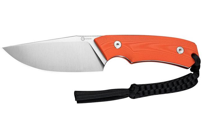 Image for Civivi Gander C24058B-1, Satin Finished 14C28N, Orange G10 fixed knife, Matt Gentry design