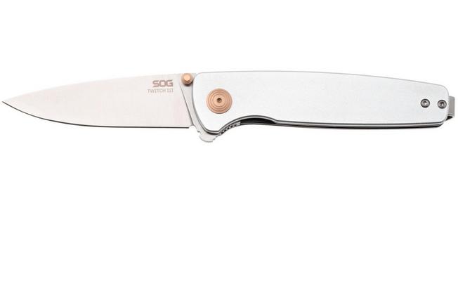 Bild für SOG Twitch III 11-15-02-43, Satin 154CM, Grey Aluminum, Rose Gold Hardware Taschenmesser