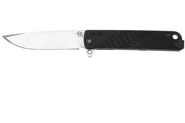 Imagen para Medford M-48, 24-M48-02, S45VN Tumbled Blade, Black Aluminum Handle navaja