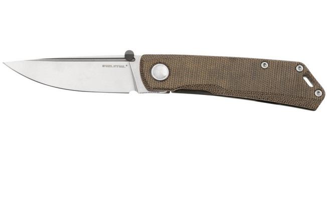 Bild für Real Steel Luna Boost 7074, Böhler N690, Titanium Framelock, Green Micarta. Taschenmesser, Poltergeist Design