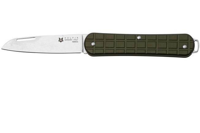 Afbeelding voor Fox Vulpis FX-VPGP130-MG Polished N690Co, Grenade Pattern Military Green Aluminium, zakmes