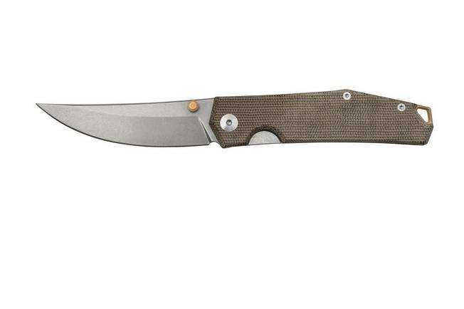 Bild für GiantMouse ACE Clyde Green Canvas Micarta, Brass, Taschenmesser, Ansø & Voxnaes Design