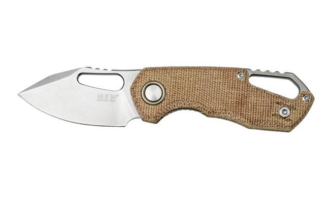 Bild für MKM Isonzo FX03M-3NC Clippoint M390, Natural Canvas Micarta Taschenmesser, Jesper Voxnaes Design