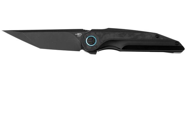 Bild für Bestech Blind Fury BT2303F Blackwashed M390, Blue Titanium Blue Marble Inlay, Taschenmesser Kombou Design