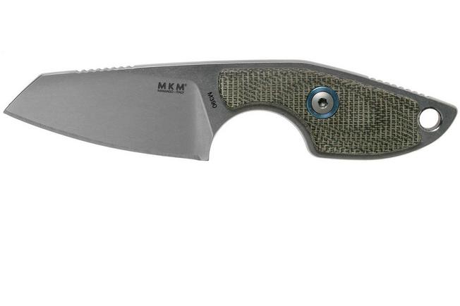 Afbeelding voor MKM Mikro 2 Wharncliffe, Stonewashed Green Canvas Micarta nekmes, Jesper Voxnaes design