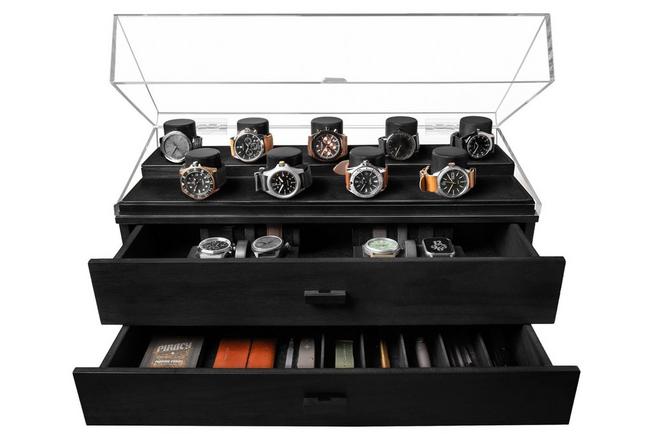 Imagen para Holme & Hadfield Legacy Watch Display Case LGP-BK-985-1 Black, expositor para 17 relojes